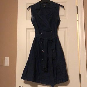 WHBM double breasted belted denim shirt dress